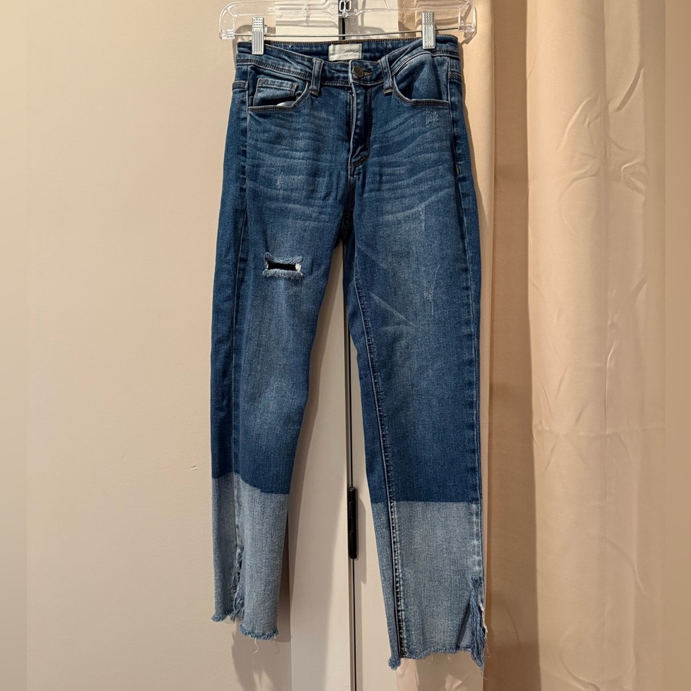 Multi tone capris jeans